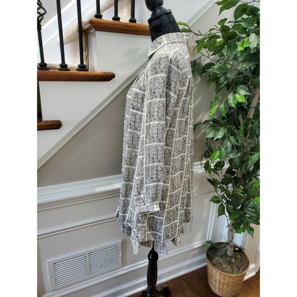 Boutique Freeway Women's Black & White Polyester Collared Long Sleeve Blouse S - Picture 6 of 11